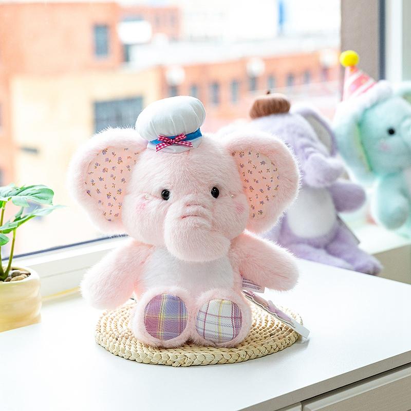 33cm Cute Elephant Plush Toys Soft Plush Stuffed Doll Kids Accompanying Plushies Animal Baby Birthday Gifts Home Ornaments Favor