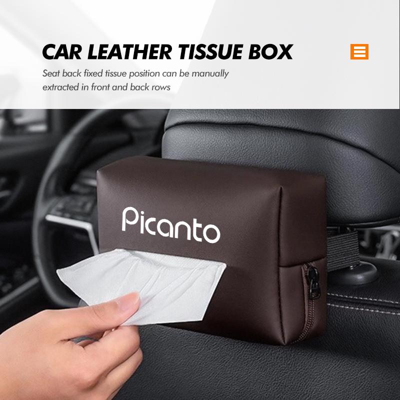 OXXN7 Car Seat Back Tissue Box Paper Towel Storage Bag For KIA Soul Picanto Stonic Venga Sorento Forte