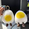 Plush Egg Doll Rex Rabbit Real Fur Ball Keychain Cute Toy Genuine Ornaments Women Handbag Pendant Car Key Metal Rings Trinkets
