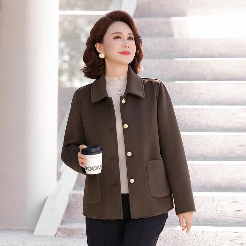 YUZHAOLIN Women's Plus Size Double-faced Wool Lapel Jacket
