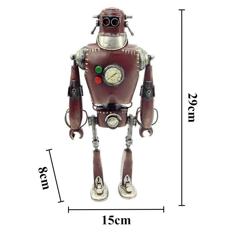 

Metal Ornament Retro Robot Ornaments Creative American Style Punk Decorative Crafts Living Room Desktop Decoration Accessories