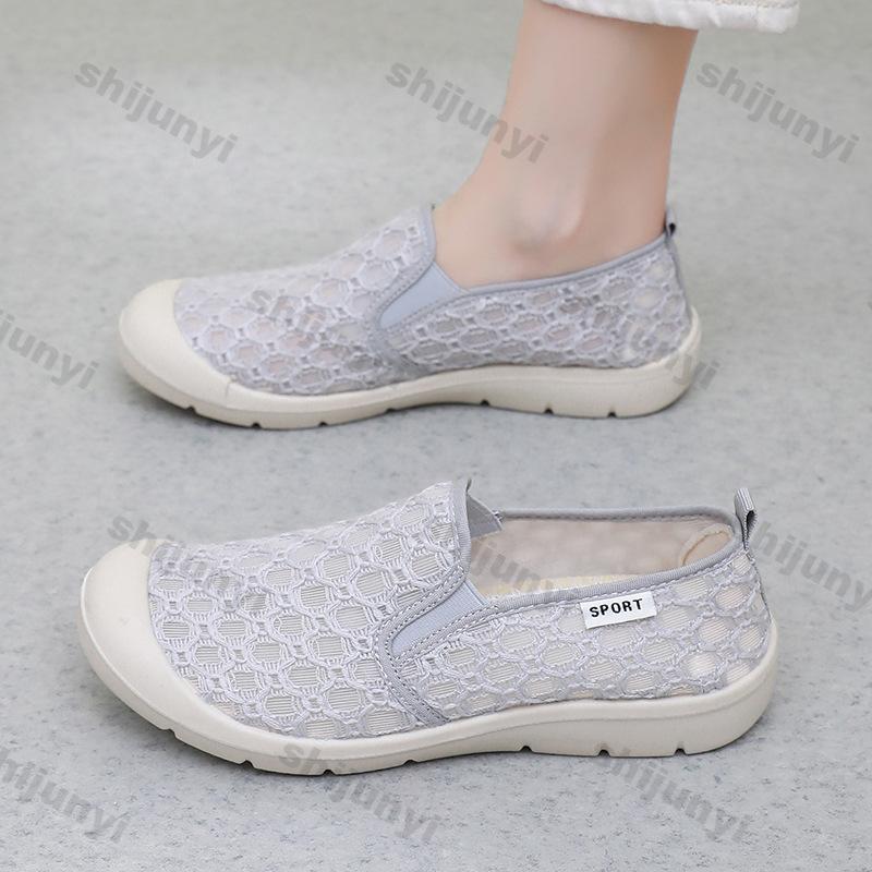 Women Shoes 2025 Spring Autumn New Soft Sole Comfort Non Slip Casual Shoes Breathable Mesh Lightweight Round Toe Women Loafers
