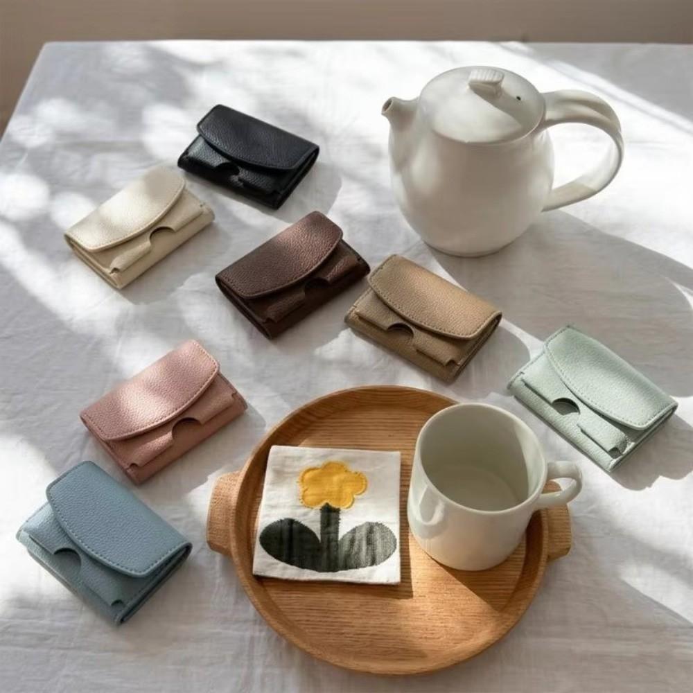 Minimalist PU Leather Short Women Wallet Ins Style Coin Pocket Mini Bifold Purse Compact Design Ladies Clutch Wallet For Women