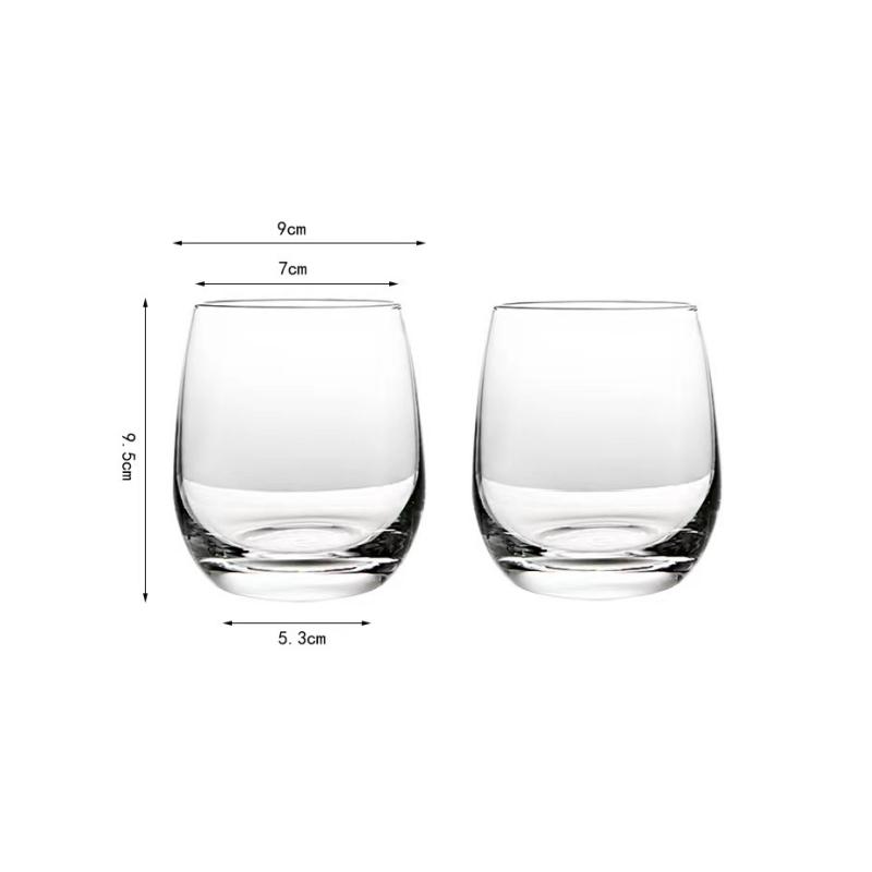 2pcs Whiskey Glass Clear Whiskey Bar Cocktail Glasses Drinking Glasses Scotch Liquor Barware Beer Milk Shake Juice Latte Cup