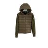 Unisex Hooded Down Jacket With Knit Panel Detail Warm Windproof Winter Coat Men Women