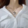 Romantisches Liebesherz Medaillon Anhänger Halsketten für Frauen Silberfarben Edelstahl Foto Rahmen Versprechen Schmuck Choker Geschenk