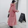 Winter New Casual Temperament Loose Imitation Rex Rabbit Fur Jacket Women's Hooded Long Coat Trendy