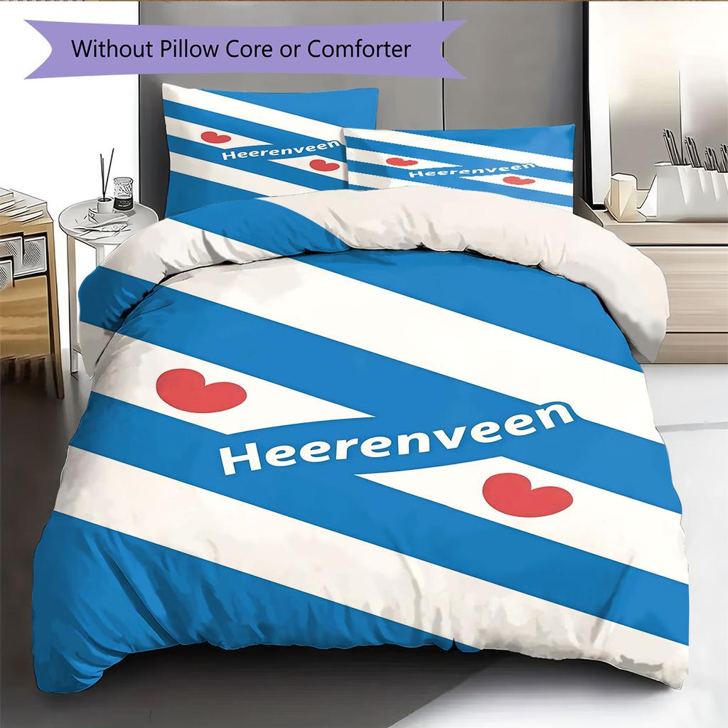 Heerenveen Pattern Bedding Home Decoration Birthday Gift ( 1 Duvet Cover + 2 Pillowcase, Without Core),fan Merchandise.