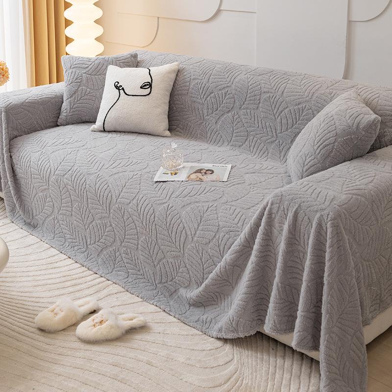 Anti-Scratching Sofa Cover Cloth Ins Style Sofa Towel Winter Plush Sofa Cover All-Inclusive Universal Sofa Cover Full Covered