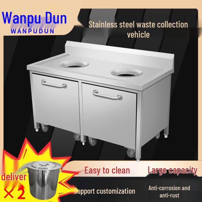 Stainless Steel Dual-Bin Food Waste Collection Cart