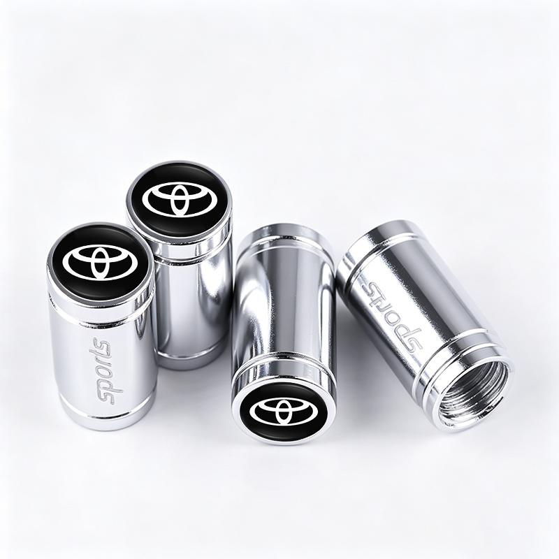 4Pcs Car Wheel Tire Valve Stem Cover Dustproof Cap For Toyota RAV4 Corolla Camry Frontier Supra C-HR Hilux Tacoma Prado Yaris