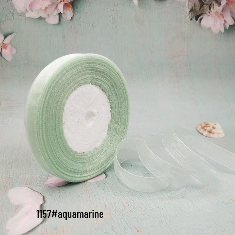Cinta de Hilo de Nieve Transparente de 1,2 cm para Manualidades: Ganchillo, Accesorios para el Cabello, Lazos, Regalos, Empaque para Pasteles y Cajas, Cinta de Seda