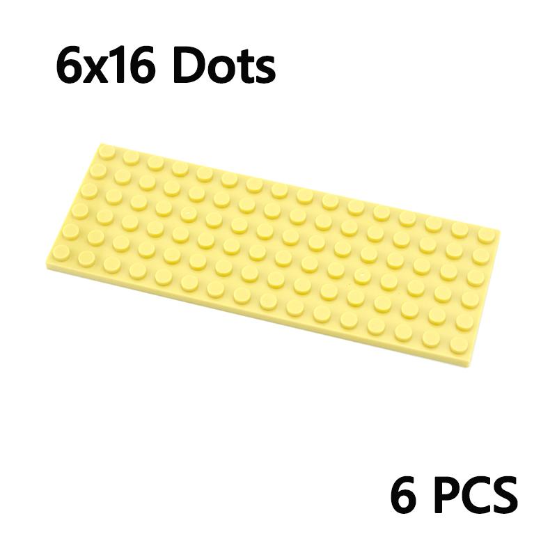 6Pcs Moc Building Blocks Thin Figures Bricks Plate 3027 6x16 Dots Particles Educational Creative Size Compatible Leduo Toys