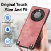 Phone Case For Honor Magic8 Lite 5G / X9d 5G / X70 5G Retro Leather Back Cover with Adjustable Strap