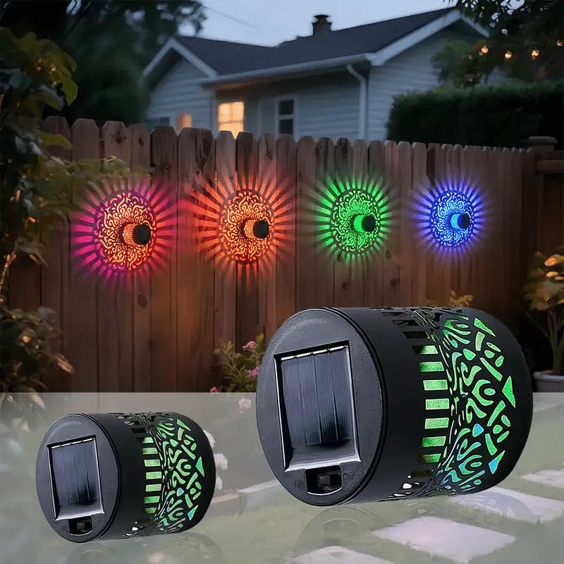 1/4pcs Solar Sunflower Mandala Wall Lantern Outdoor Waterproof Decorative Light for Garden Fence Patio Pathway Night