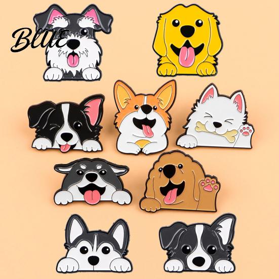 Dog Brooch Unisex Cartoon Pet Design Zinc Alloy Pin Badge