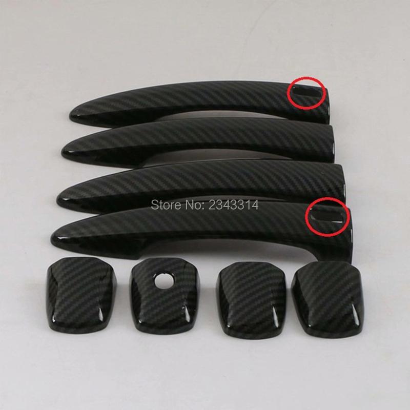 For Nissan Sentra ABS Chrome Carbon Car Door Handle Bowl Side Door Bowl Cover Trim Protectors Exterior Car Stying Accessory