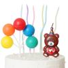 Ins Wind Bear Candle Colorful Plastic Balloon String Cake Plugin Cartoon Cute Birthday Party Dress Up Ornament