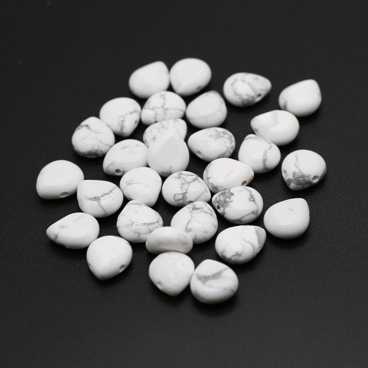 

10 шт. в партии бусины из натурального камня каплевидной формы кристалл розовый кварц агат бирюза свободные бусины для изготовления ювелирных изделий DIY аксессуары для ожерелья 10x12x5 мм 10Pcs/White Turquoise