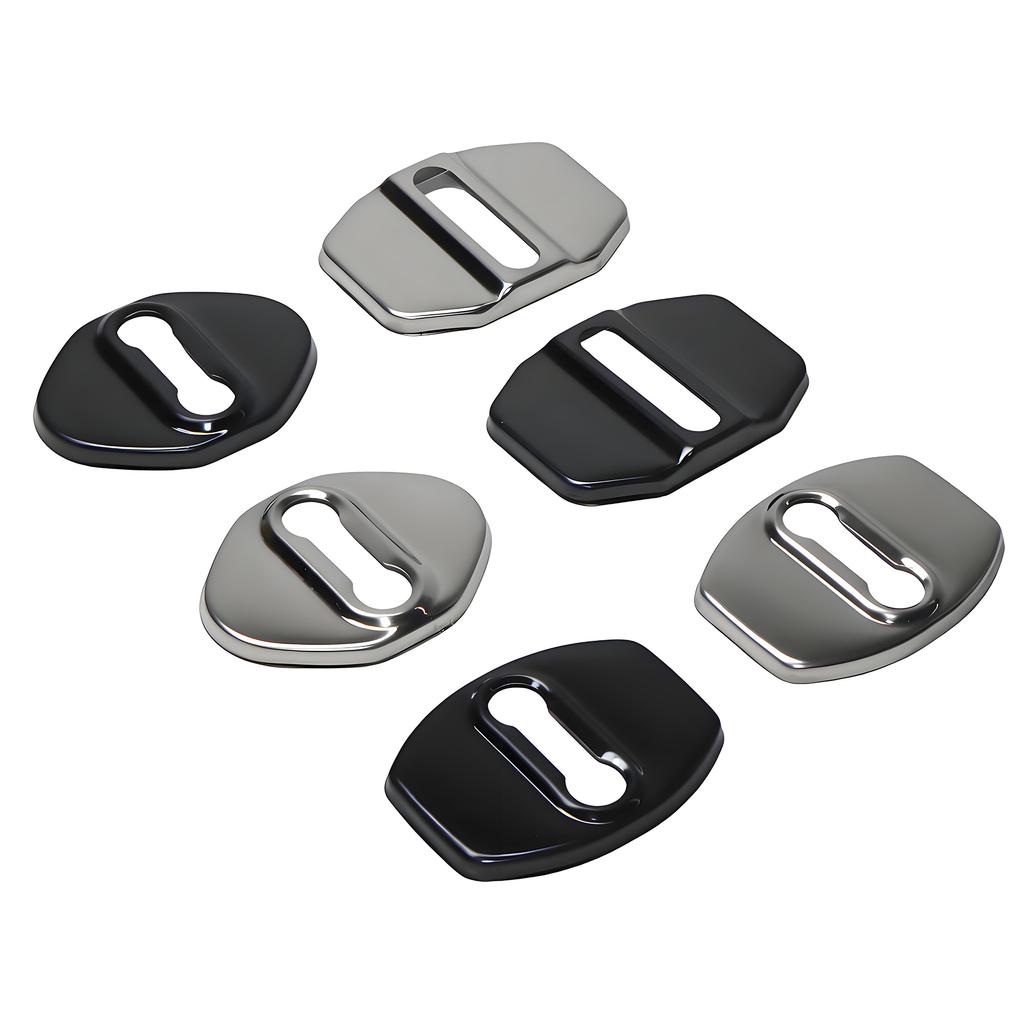 2Pcs Kit Car Decoration Car Door Lock Metal Buckle Car Door Buffer Pad Car Modification Accessories