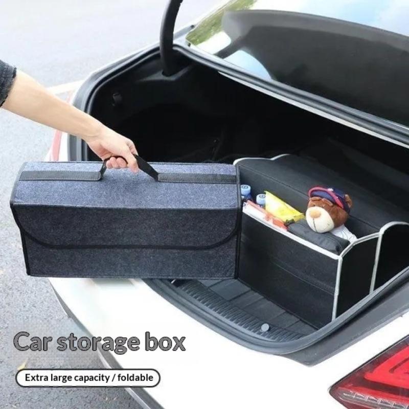 Car Trunk Soft Organizer Felt Storage Box Accessories Large Anti Slip Compartment Boot Storage Organizer Tool Car Storage Bag