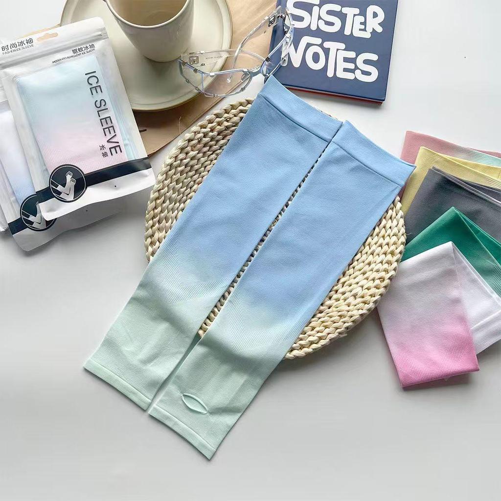 Gradient Color UV Protection Ice Silk Sleeves - Unisex Sun Protection Arm Guards