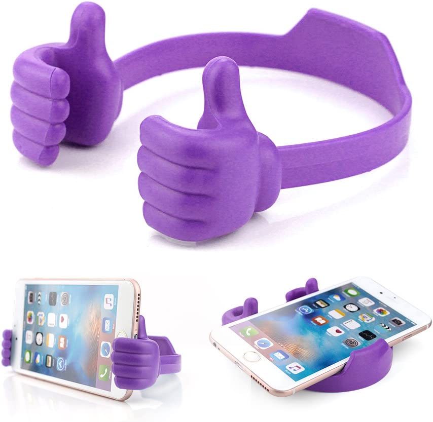 Thumbs-up Phone Stand: Adjustable Plastic Holder, Portable Desktop Stand for iPhone, Xiaomi & Samsung