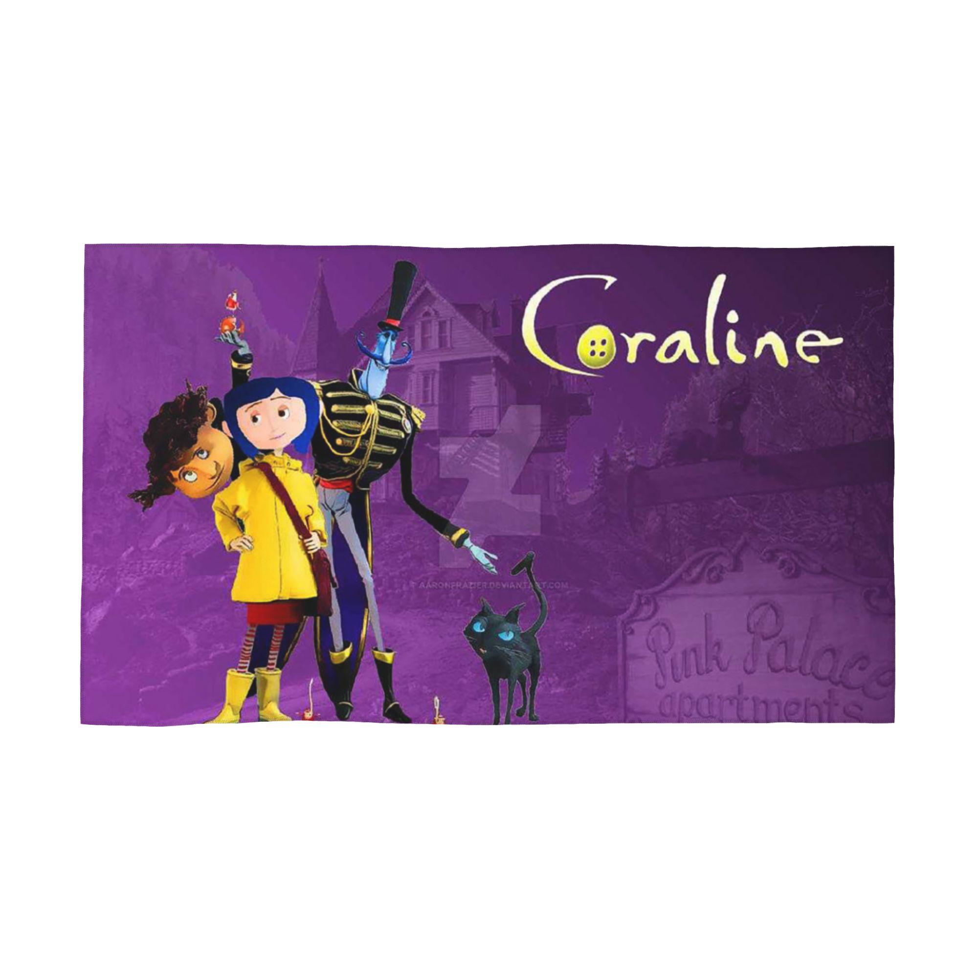 

Coralines Halloween Cartoon Anime Soft Face Towel Quick Dry Pool Bath Cotton Towels Absorbent Quick W40*H60(CM)