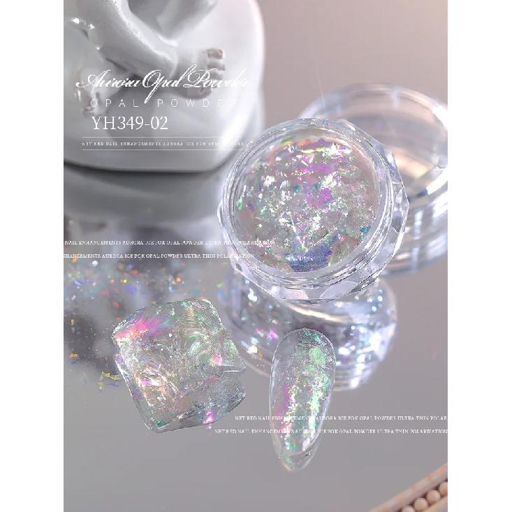 4/1Box Irregular Foil Opal Nail Glitter Sequins Sparkly Gradient Symphony Polarized Flakes Silver Gold Mixed Nail Art Decoration