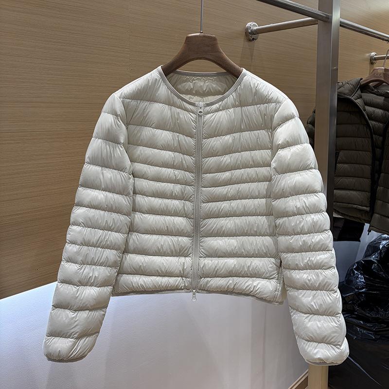 Autumn and winter new down light and thin short down jacket women's light and warm loose and thin round neck jacket