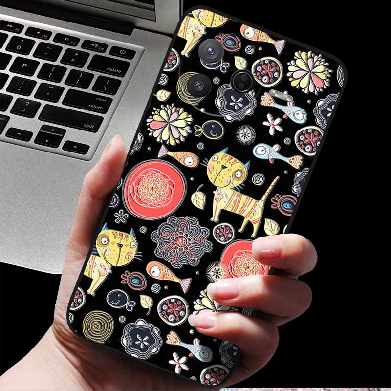 For Xiaomi Poco F7 Pro/ Poco F7 Ultra 5G 3D Relief Flower Emboss Soft Silicone Back Cover Case for Poco F7 Pro Ultra Relief Case