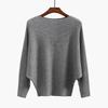 Batwing One-Shoulder Plus Size Knitted Sweater Top for Women