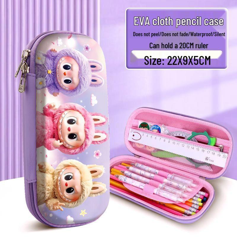 Großes Schul-Federmäppchen für Kinder - La Bu Bu Mädchen-Design - Kostenloser Versand