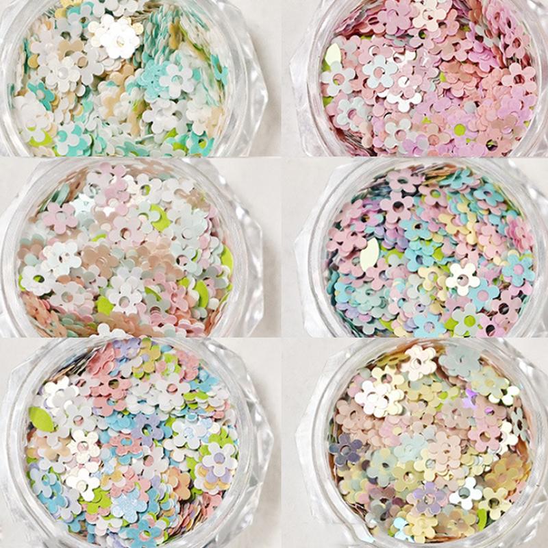 1 Jar Hollow Out Flowers Nail Art Glitter Mini Sparkling Flakes Nail Sequins Nail Art Decoration,Manicure Tips Charms For Women