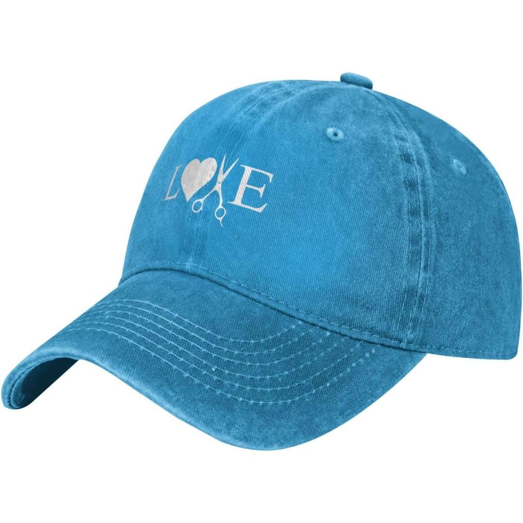Hair Stylist Love Graphic Washed Cotton Baseball Cap Sun Protection Casual Adjustable Hat