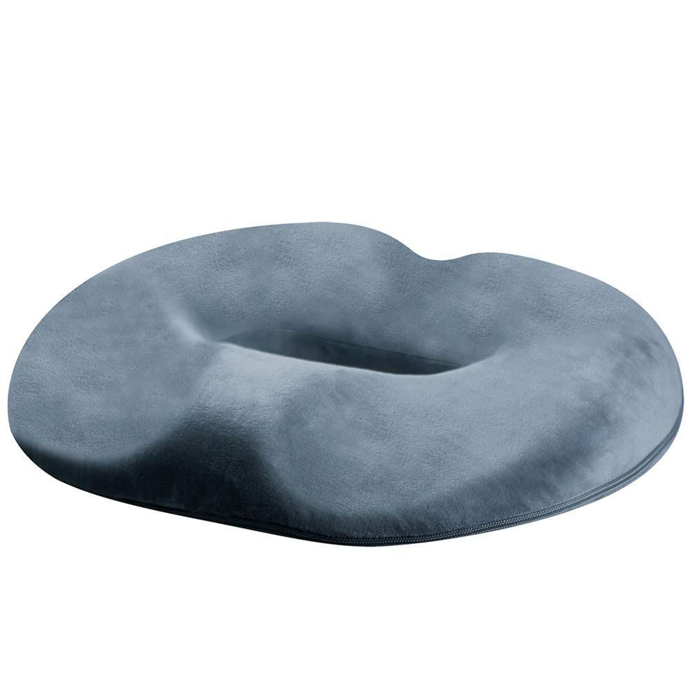 

подушка-пончик для сидения, подушка высокой упругости, послеродовая, геморрой, отверстия, здоровье, работа, дом, серый