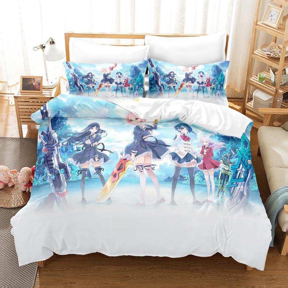 Assault Lily Bouquet Bedding Set Single Twin Full Queen King Size Bed Set Adult Kid Bedroom Duvet Cover Sets Anime Bed Sheet Set