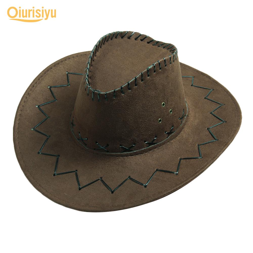 Solid Color Wide Cowboy Cap 