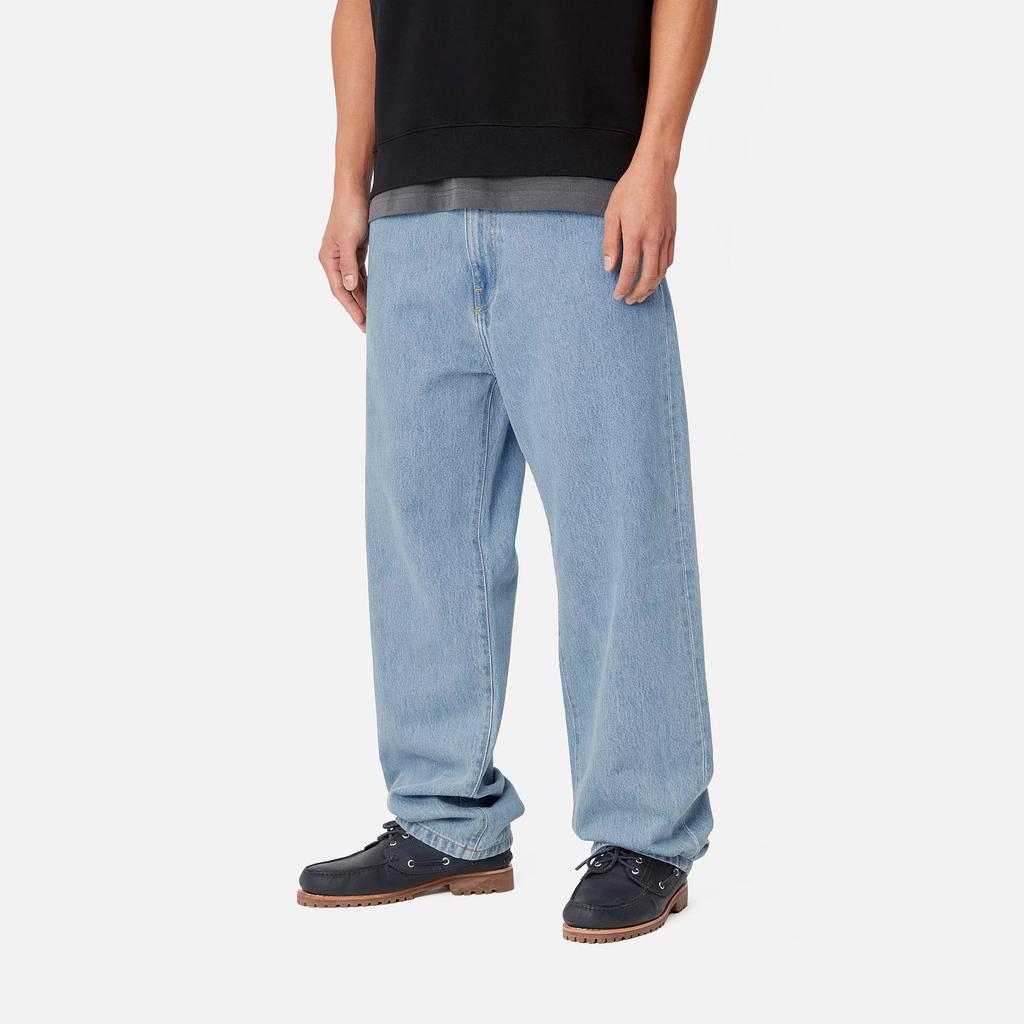 Carhartt WIP Carrot Pants With Tapered Cut Square Label Zipper Fly Straight Leg Jeans Men Pants Light-Blue I034237-01-12