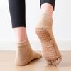 Fünf-Finger-Yogasocken aus gekämmter Baumwolle für Damen, rutschfeste, professionelle Pilatessocken für den Innenbereich, Tanz, Fitness, Sportsocken aus Silikon