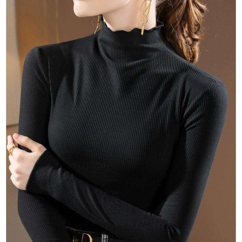 

Женская модальная рубашка с высоким воротником и длинными рукавами - Эластичная приталенная посадка, Модный тонкий стиль для весны, осени и зимы. L [suitable for 120-140 jin]