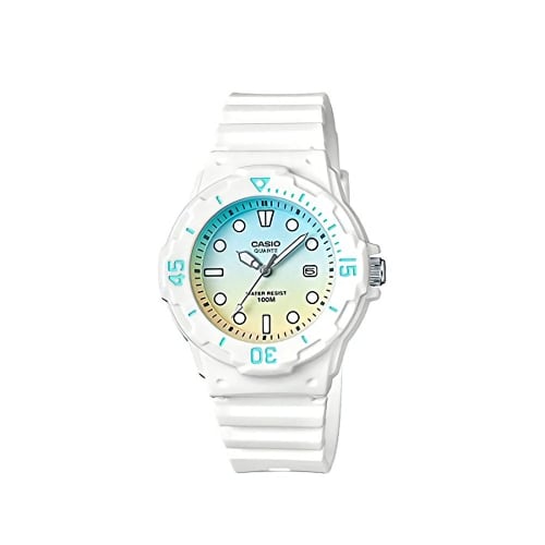 Casio Casio Chip Casio Digital Watch, White, Sky Blue, Yellow, LRW-200H-2E2