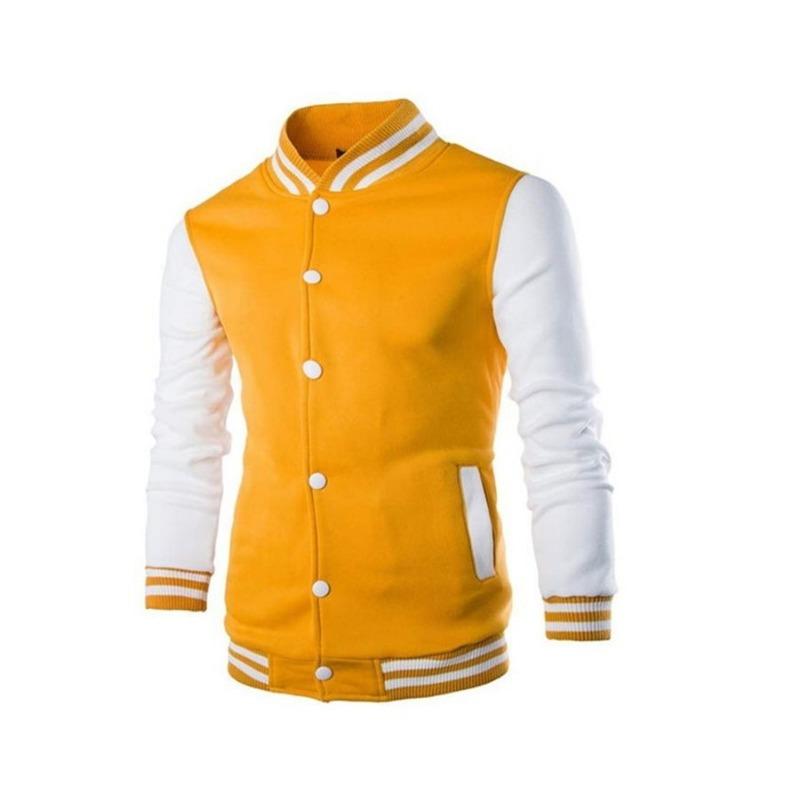 Men S Hooded Baseball Jacket Slim Fit Cardigan Sport Casual Wear