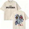 T-shirt Vintage Lavata Anime Inuyasha Sesshomaru Merch Uomo Donna Casual Oversize T-shirt Uomo Divertenti Cartoni Animati Harajuku T-shirt