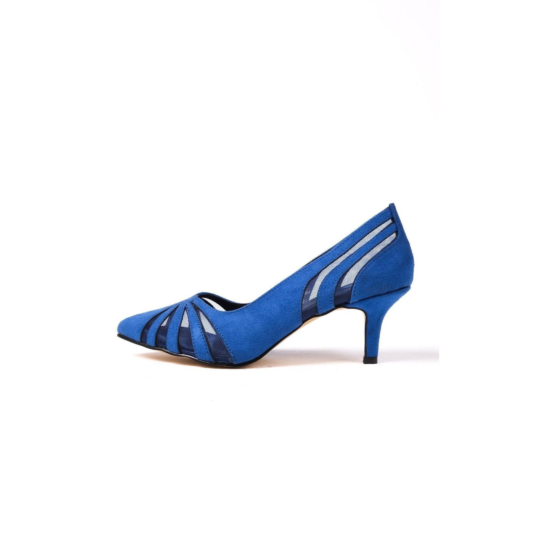 

Женские стильные туфли Sax Blue Suede на коротком каблуке 41 чёрный