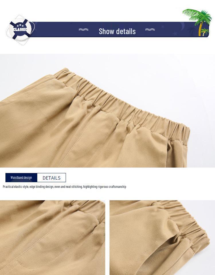 Kids' Khaki and Navy Elastic Waist Western Uniform Pants for Boys and Girls