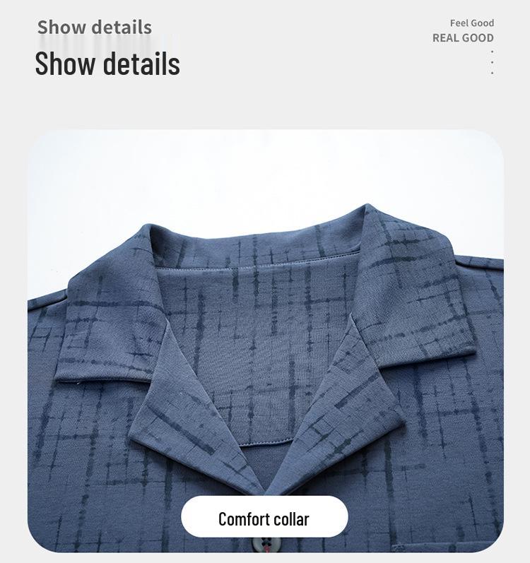 Herren Frühling/Herbst Baumwoll-Pyjama-Set - Langarm-Cardigan & Hose, Outdoor-tauglich