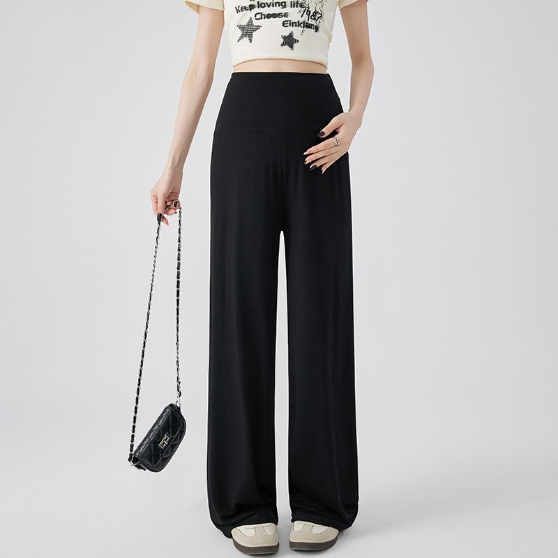 

Summer 2026 Wide-Leg Ice Silk Maternity Pants 3XL чорний