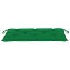 Garden Bench with Green Cushion 112 cm Solid Teak Wood