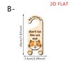 Funny Don't Let The Cat Out Sign 2D flat Wooden Door Handle Hanger Cute Notice for Bedroom Kitchen Dorm Apartment Shop Cafe Gift